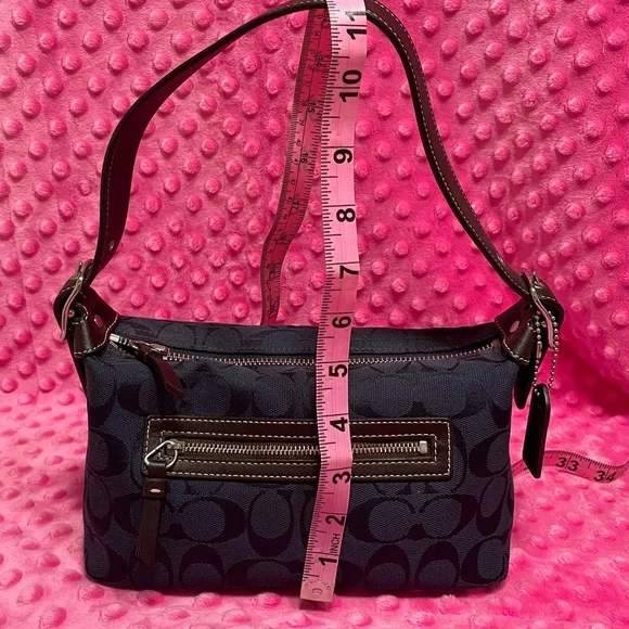 Coach Demi Shoulder bag Navy monogram - Picture 9 of 10